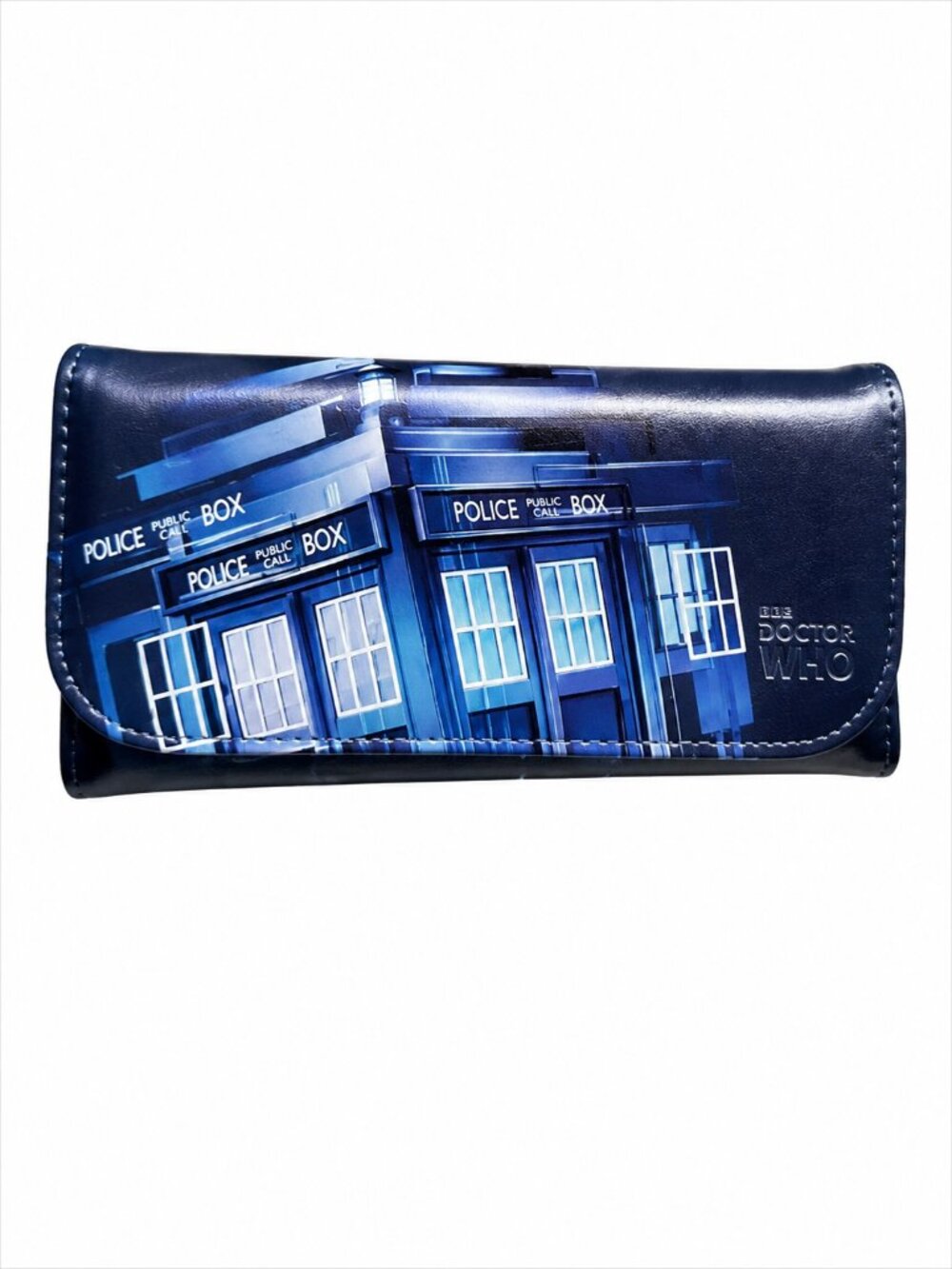 Doctor Who TARDIS Wallet Blue BBC Tri-Fold Clutch 6.5" Sci-Fi